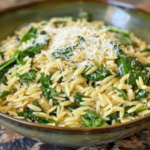 Spinach & Parmesan Orzo Pasta