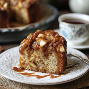 Apple coffee cake slice