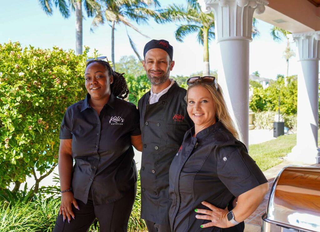 Kendra, Paul and Kelli at an upscale catered event in Pinellas County
