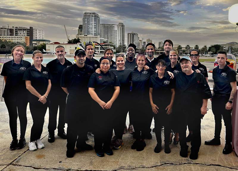 Kelli's Catering team on location at Albert Whitted airport in St. Pete