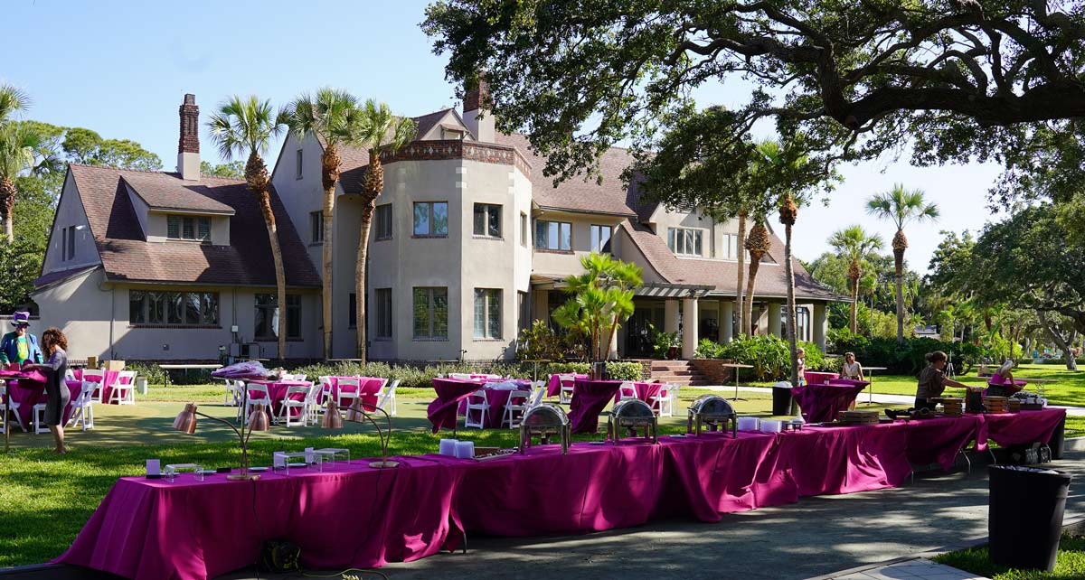 Elegant holiday mansion setting